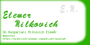 elemer milkovich business card