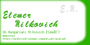 elemer milkovich business card